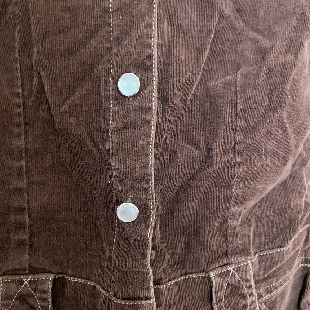 Zoey Girl Cotton Corduroy Dress w/Pearl buttons & Embroidery detail - Size 6 EUC - Picture 5 of 7